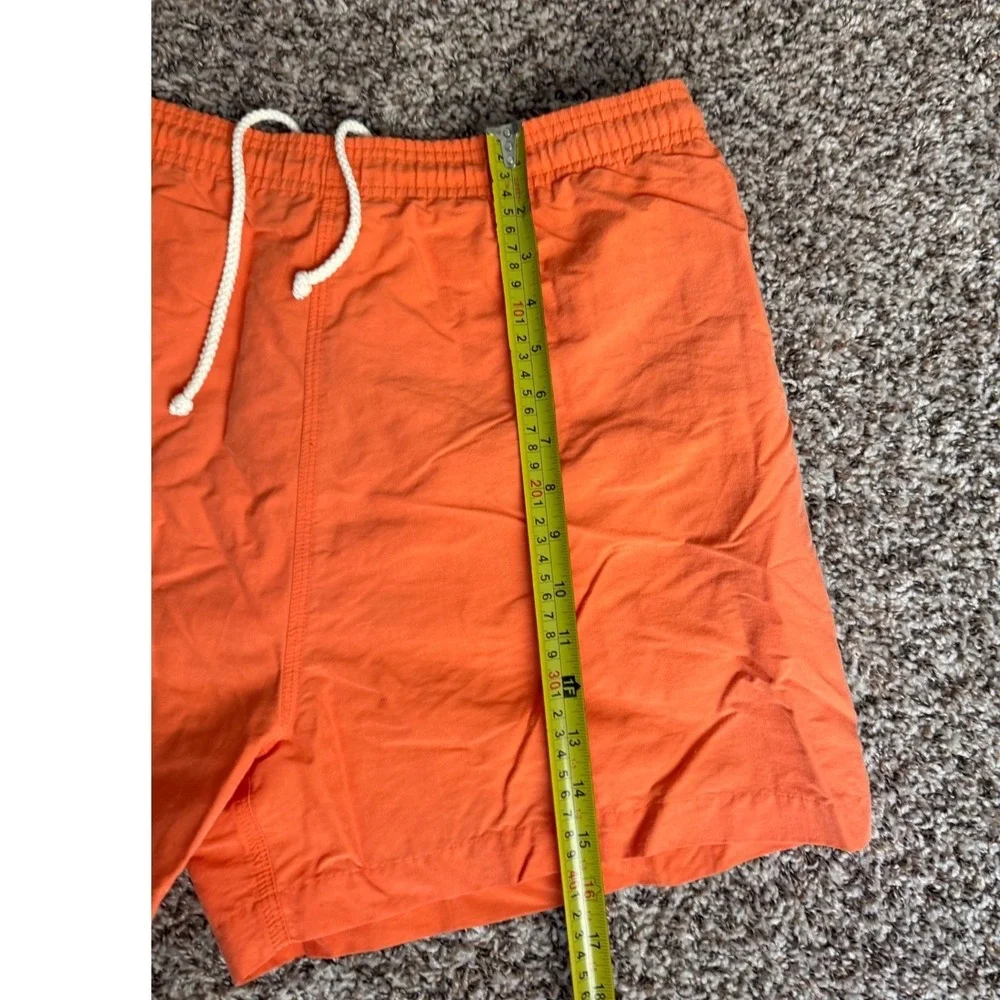 Galyans Mens‎ Orange Swim Trunks Mesh Lined Board Shorts L Drawstring 5